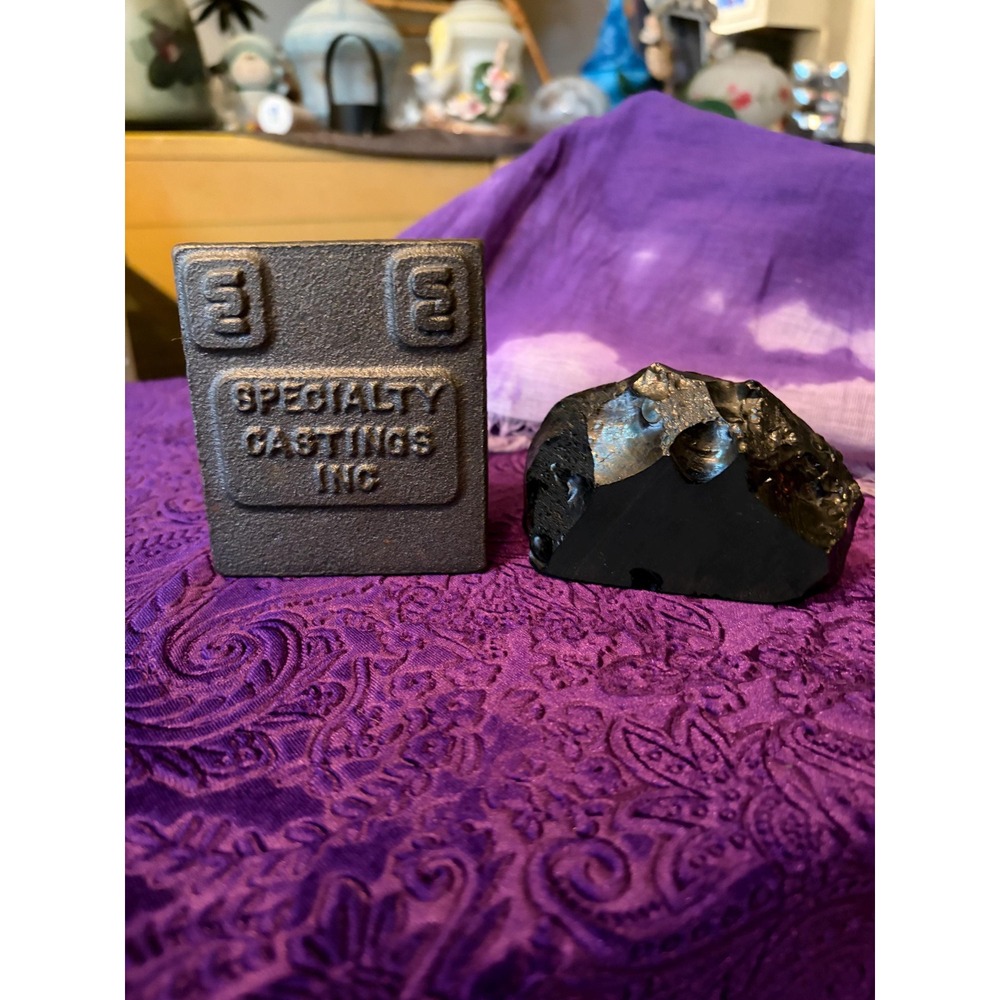 VTG Industrial Mining Set Carved Anthracite Coal Miner Paperweight Appalachian